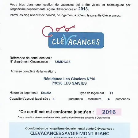 아파트 Studio Les Glaciers *
